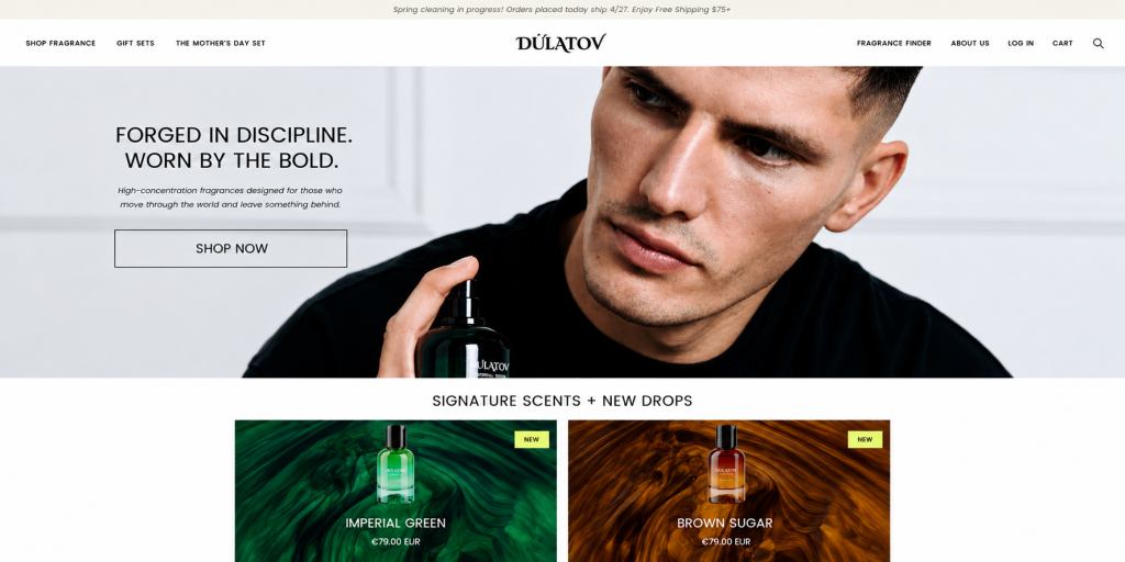 Dulatov Fragrances Luxury Shopify E-Commerce Experience